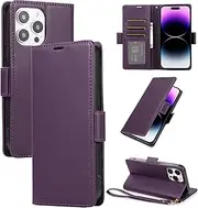 Procarcasa for iPhone 14 Pro Max Wallet Case,for iPhone 14 Pro Max Case [6.7 inch] PU Leather Flip Folio Cover with Card Holders Stand Feature Magnetic Clourse Protective Cover-Dark Purple