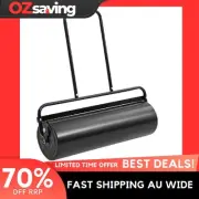 Garden Lawn Roller 63L Black Iron Steel Handle 30cm Diameter Durable 4467