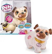 Pets Alive Poppy The Booty Shakin’ Pug – Interactive Dancing Plush Puppy by ZURU Robotic Realistic Soft Dog Plush Stuffed Animal Toy for Kids, Girls