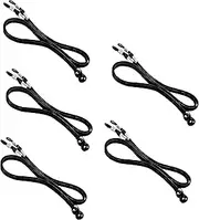 [STOUUMOW] 5 Pcs Reading Glasses Strap for Men & Women, Black Adjustable Spectacles Cord with Non-Slip Silicone Ends, Premium Leather Glasses Straps for Daily Use, Reading, Sports & Outdoor Activities