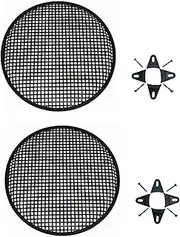 Pair of 12 Inch 12" Universal Metal Car Audio Speaker SubWoofer Waffle Grill Protector Cover with Clips and Screws