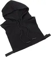 [BESTYASH] 1pc Fake Sweater Collar Zip up Hoodie Men Cardigan Collar Sweatshirt Detachable False Collar Chemise Hooded Cropped Tops Man Hoodie Dress for Women Sleeveless Hoodies Cotton Black