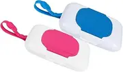 ETHZZLE 2Pcs Portable Wipe Dispenser Compact Wet Tissue Holders for Strollers Cribs Refillable Wipes Storage Box for Outdoor Use