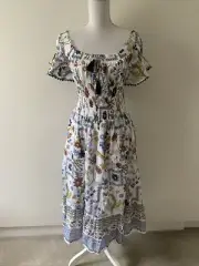 Tory Burch Meadow Folly Dress Size S With Matching Earrings NEW