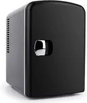 Denver MFR-400 Small Mini Fridge With UV Light Disinfection - 4 Litre / 6 can – Perfect for Skincare, Cosmetics, Food or Drink - Bedroom, Car or Games Room - Cools & Warms – Mains or Portable - Black