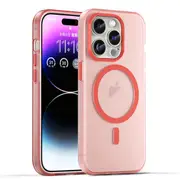 For iPhone 16 Pro Max Case, Compatible with MagSafe Frosted Cover, Red
