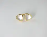 Marz Gems Gold Plated Sterling Silver Crystal Quartz Gemstone Adjustable Ring