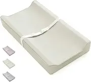 Yunking Vegan Leather Baby Changing Pad with Waterproof & Wipe-Clean PU Cover, Standard Size Cozy Baby Changing Table Pads for Dressers/Tables, Taupe