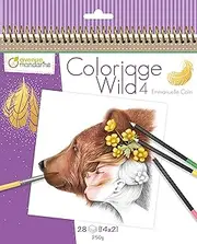 Avenue Mandarine - Ref GY093C - Coloriage Wild No. 4 - Adult Colouring Book Featuring Artwork from Emmanuelle Colin - 20cm x 20cm, 28 Sheets, 14 Designs, 250gsm Drawing Paper