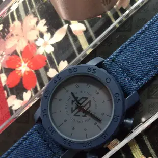 BY COTTON ON watch-denim/metal blue丹尼牛仔布手錶