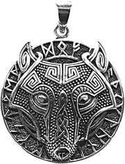 [Kiss of Leather] Wolf Head Pendant 925 Sterling Silver No. 407, Sterling Silver