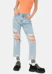 [Hidden Denim] Light Wash Multi Thread Boyfriend Jeans