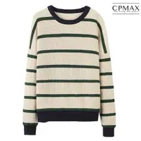 在飛比找樂天市場購物網優惠-CPMAX 韓系圓領條紋毛衣 oversize針織衫 毛衣男