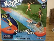 H20 GO! Inflatable Single Water Slide 16 foot Kids Summer Outdoor Swim Pool Go