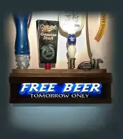 4 TAP Lighted beer Tap handle display wall mounted Free Beer sign battery led