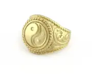 Yin Yang Ring Raw Brass (9US - 12US inner size Adjustable ) 3045