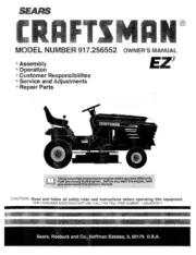 Owner’s Manual Sears Craftsman 15.0 HP Lawn Tractor 42” Mower - Model 917.256552