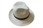 Scala Toyo Straw Hat Panama Fedora Handmade - Beige - L/XL
