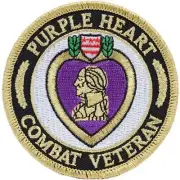 PATCH-PURPLE HEART "COMBAT VETERAN" (3-1/16") -PM0487