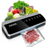 Pskang Vacuum Sealer Machine One-Touch Vacuum Sealer with Bags Rolls Storage ...