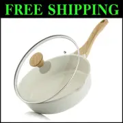 Versatile 10-Inch Ceramic Frying Pan with Glass Lid - Nonstick & Oven Safe