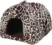 Ipetboom Detachable House for Dogs and Cats Soft Leopard Print Tent with Anti-Slide Bottom for Indoor Use for Puppies and Kittens Convenient Design for Warmth and Comfort