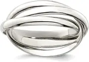 [JewelryWeb] 925 Sterling Silver Solid Polished Triple Intertwining Ring Band Style-Ring for Women
