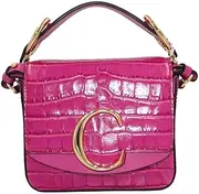 [Chloe] Mini C Crocskin Bag Graphic Pink