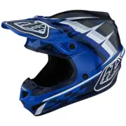 NEW Troy Lee Designs SE4 Poly Warped Blue Kids Motocross Dirt Bike Helmet