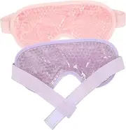 Gogogmee 2Pcs Gel Cold Hot Compress Eye Masks Half Facial Cover for Relaxation Sleep and Eye Relief Cooling Eye Cover Light for Soothing Treatment