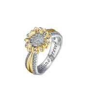 Rachel Glauber Two-Tone Plated CZ Ring