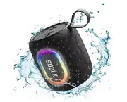 Wireless Bluetooth Portable Speaker w/RGB Party Light, IPX7 Waterproof, Black