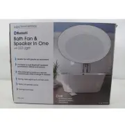 White 80 CFM Ceiling Bluetooth Stereo Speaker Exhaust Fan with LED Light