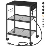 Industrial Printer Stand 3tier Mobile Printer Table Rolling Cart With Power Outl