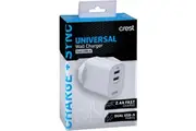 Crest Universal Wall Charger Dual Usb-a Each