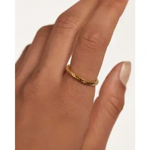 PD PAOLA 西班牙時尚潮牌 方格紋戒指 簡約金色戒指 LEA