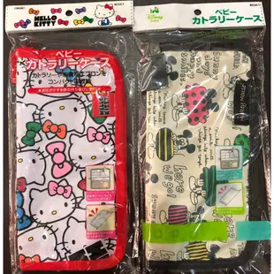預購 日本 凱蒂貓 米奇 Hello Kitty 迪士尼  外出餐具袋 防水收納餐具包 餐具收納袋
