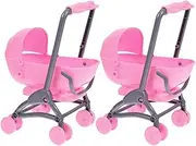 Mini Doll Stroller Toy Set 2 Pcs Stroller Furniture for Doll House Simulation Toy