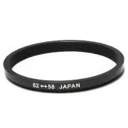 62mm to 58mm Step-Down Lens Filter Ring Adapter