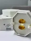 Swarovski Lucent stud earring, Single, Yellow, Gold-Tone