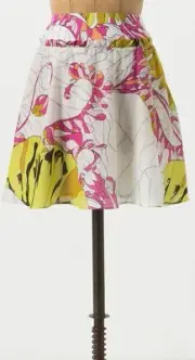LeifNotes Cotton-Silk A-Line Guarri Skirt Size 10, 12 Raspberry NW ANTHROPOLOGIE