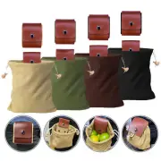 Foldable Canvas Belt Bag Collapsible Foraging Bag Leather Foraging Pouch Bags