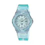 Casio LRW200HS-2EV, Women's Analog Clear Blue Resin Band, Date, 100 Meter, NEW