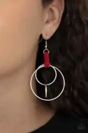 Paparazzi FEARLESS FUSION red earrings