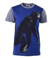 Moschino T-Shirt Monkey Print And Logo Blue Grey Monkey Print 04437
