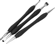 Cechoayuu Leather Craft Tools Leather Carving Tools Double Sided Spoon Set of 3 Stainless Steel Craft Tools