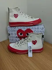 Converse Mens Chuck Taylor All Star 70 Hi Comme Des Garcons PLAY White Red Shoes
