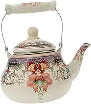 iplusmile 1Pc Enamel Tea Kettle Food Grade Kitchen Teapot for Induction Electric Gas Stove Retro Design Easy to Clean for and Drink Preparation