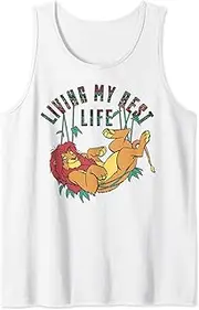 [Disney] The Lion King Living My Best Life Simba Text Fill Tank Top