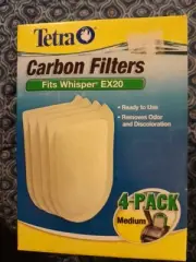 Tetra Carbon Filters Fits Whisper EX20 New Old Stock 4 Pk Medium